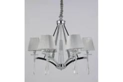 Arrediorg Lampadario a sospensione classico di metallo cromato e cristalli VALENTINA W6