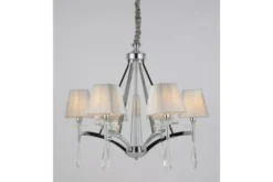 Arrediorg Lampadario a sospensione classico di metallo cromato e cristalli VALENTINA W6