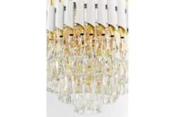 Arrediorg Lampadario a sospensione con cristalli e oro MAZINI D50