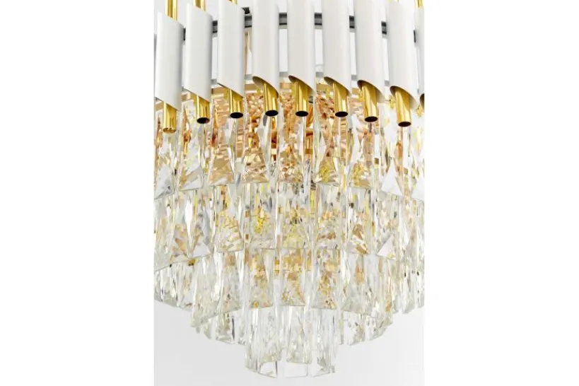 Arrediorg Lampadario a sospensione con cristalli e oro MAZINI D50