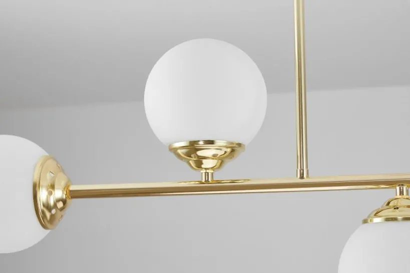 Arrediorg Lampadario a sospensione con asta dorata FINO W4