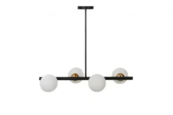 Arrediorg Lampadario a sospensione di design moderno 4 sfere in vetro TORICA W4 Nero Oro