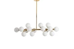 Arrediorg Lampadario a sospensione di design moderno 16 luci a sfere in vetro PETRICA W16 Ottone