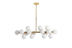 Arrediorg Lampadario a sospensione di design moderno 16 luci a sfere in vetro PETRICA W16 Ottone