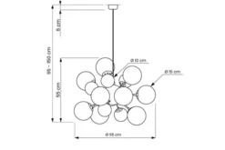 Arrediorg Lampadario a sospensione di design moderno 10 luci a sfere in vetro GALAKSIDA W10