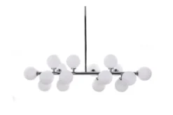 Arrediorg Lampadario a sospensione di design moderno 16 luci a sfere in vetro PETRICA W16 Cromo