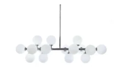 Arrediorg Lampadario a sospensione di design moderno 16 luci a sfere in vetro PETRICA W16 Cromo