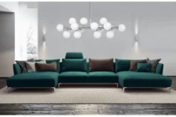 Arrediorg Lampadario a sospensione di design moderno 16 luci a sfere in vetro PETRICA W16 Cromo