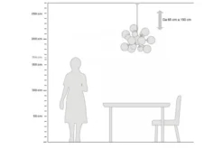 Arrediorg Lampadario a sospensione di design moderno 10 luci a sfere in vetro GALAKSIDA W10 Oro
