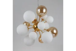 Arrediorg Lampadario a sospensione di design moderno 10 luci a sfere in vetro GALAKSIDA W10 Oro