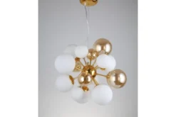 Arrediorg Lampadario a sospensione di design moderno 10 luci a sfere in vetro GALAKSIDA W10 Oro