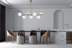 Arrediorg Lampadario a sospensione di design moderno FREDICA W7 Ottone