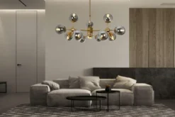 Arrediorg Lampadario a sospensione di design moderno 12 luci a sfere ZODIAK W12
