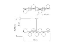 Arrediorg Lampadario a sospensione di design moderno sfere in vetro FREDICA W7