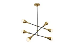 Arrediorg Lampadario a sospensione di design moderno VALPINA W6 Ottone