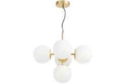 Arrediorg Lampadario a sospensione di design moderno 5 luci a sfere STELVIO W5