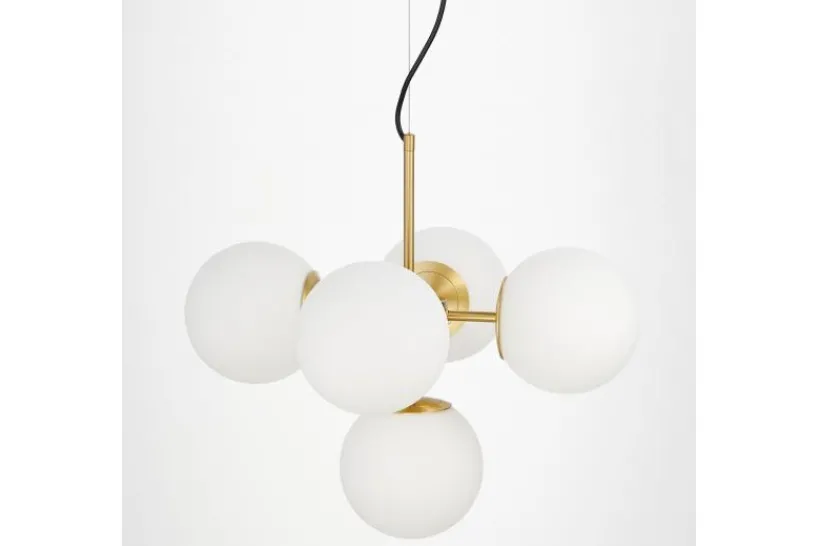Arrediorg Lampadario a sospensione di design moderno 5 luci a sfere STELVIO W5