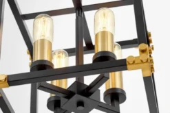 Arrediorg Lampadario a sospensione di metallo in colore con ottone WALDORF W4