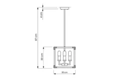 Arrediorg Lampadario a sospensione di metallo in colore con ottone WALDORF W4
