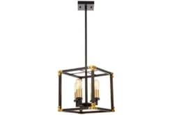 Arrediorg Lampadario a sospensione di metallo in colore con ottone WALDORF W4