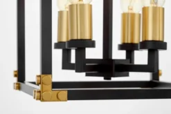 Arrediorg Lampadario a sospensione di metallo in colore con ottone WALDORF W4