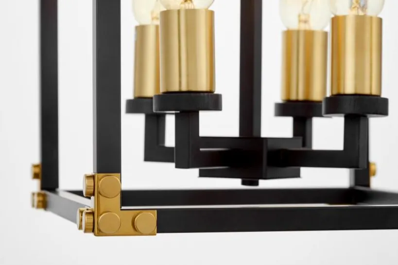 Arrediorg Lampadario a sospensione di metallo in colore con ottone WALDORF W4
