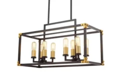 Arrediorg Lampadario a sospensione di metallo in colore con ottone WALDORF W8