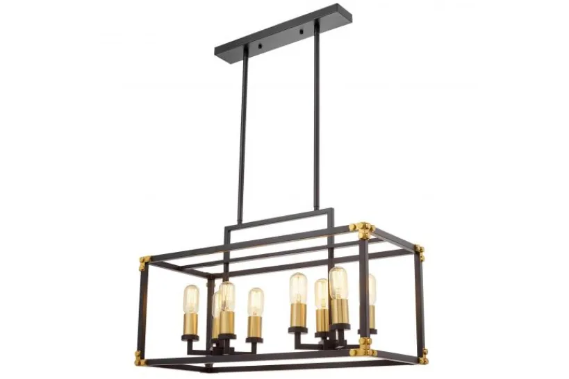 Arrediorg Lampadario a sospensione di metallo in colore con ottone WALDORF W8