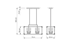 Arrediorg Lampadario a sospensione di metallo in colore con ottone WALDORF W8