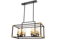 Arrediorg Lampadario a sospensione di metallo in colore con ottone WALDORF W8