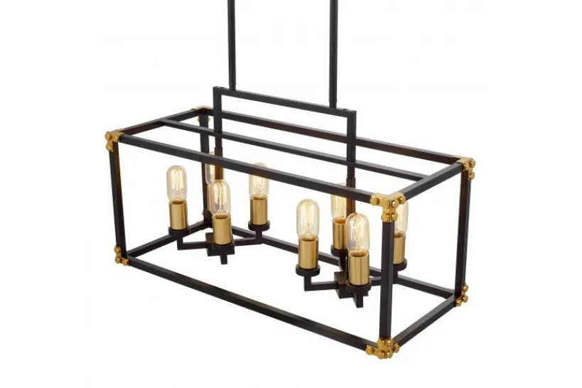 Arrediorg Lampadario a sospensione di metallo in colore con ottone WALDORF W8