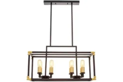 Arrediorg Lampadario a sospensione di metallo in colore con ottone WALDORF W8