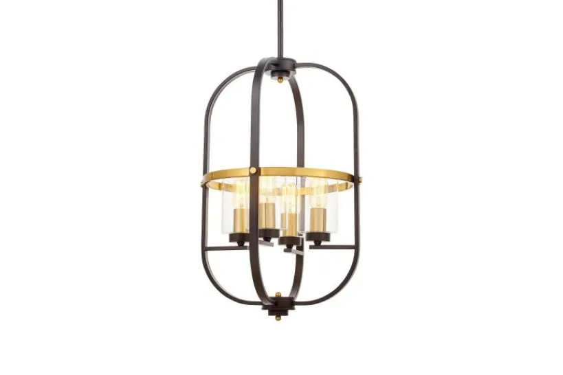 Arrediorg Lampadario a sospensione di metallo in colore con ottone MONTEREY W4