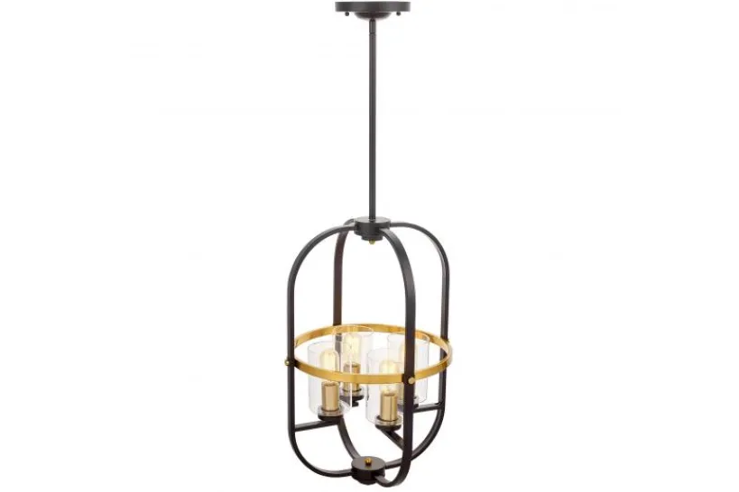 Arrediorg Lampadario a sospensione di metallo in colore con ottone MONTEREY W4