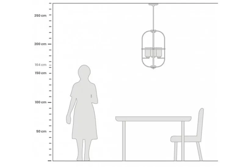 Arrediorg Lampadario a sospensione di metallo in colore con ottone MONTEREY W4