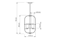 Arrediorg Lampadario a sospensione di metallo in colore con ottone MONTEREY W4