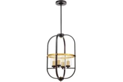 Arrediorg Lampadario a sospensione di metallo in colore con ottone MONTEREY W4