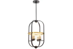 Arrediorg Lampadario a sospensione di metallo in colore con ottone MONTEREY W4
