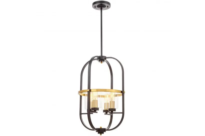 Arrediorg Lampadario a sospensione di metallo in colore con ottone MONTEREY W4