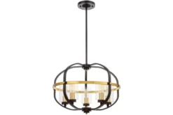 Arrediorg Lampadario a sospensione di metallo in colore con ottone MONTEREY W5