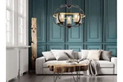 Arrediorg Lampadario a sospensione di metallo in colore con ottone MONTEREY W5