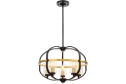 Arrediorg Lampadario a sospensione di metallo in colore con ottone MONTEREY W5