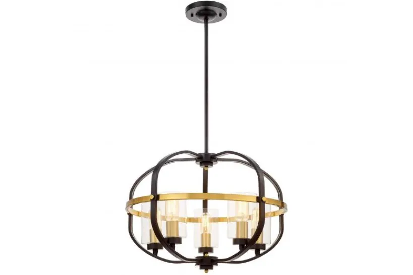 Arrediorg Lampadario a sospensione di metallo in colore con ottone MONTEREY W5