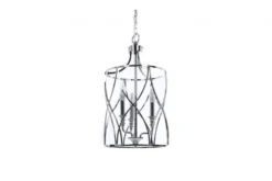 Arrediorg Lampadario a sospensione in stile art déco di metallo cromato ELMONT W3