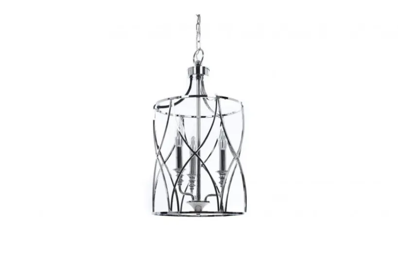 Arrediorg Lampadario a sospensione in stile art déco di metallo cromato ELMONT W3