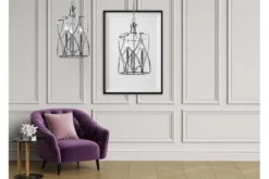 Arrediorg Lampadario a sospensione in stile art déco di metallo cromato ELMONT W3