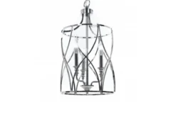 Arrediorg Lampadario a sospensione in stile art déco di metallo cromato ELMONT W3