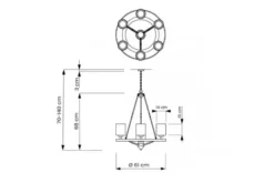 Arrediorg Lampadario a sospensione in stile industriale vintage di metallo colore SANTINI W7