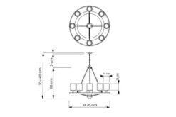 Arrediorg Lampadario a sospensione in stile industriale vintage di metallo colore SANTINI W9
