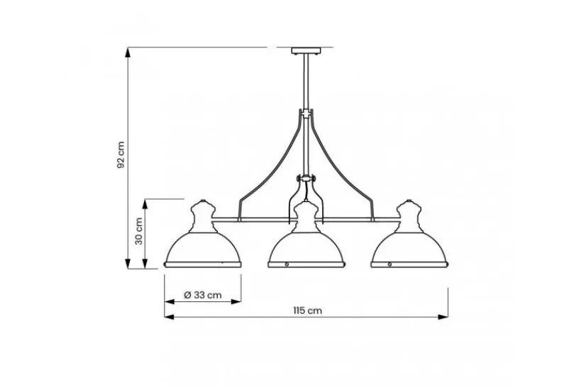 Arrediorg Lampadario a sospensione in stile industriale 3 luci e cromato ETTORE W3